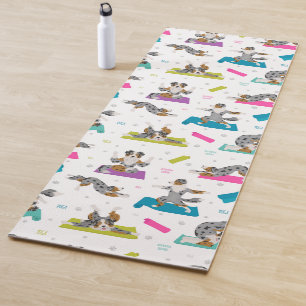 Australian shepherd yoga pose mat