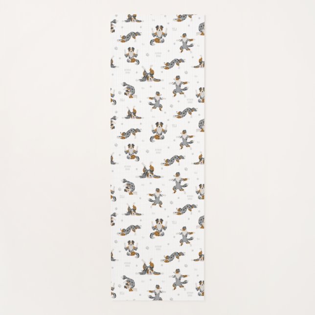 Australian shepherd yoga pose yoga mat (Front)