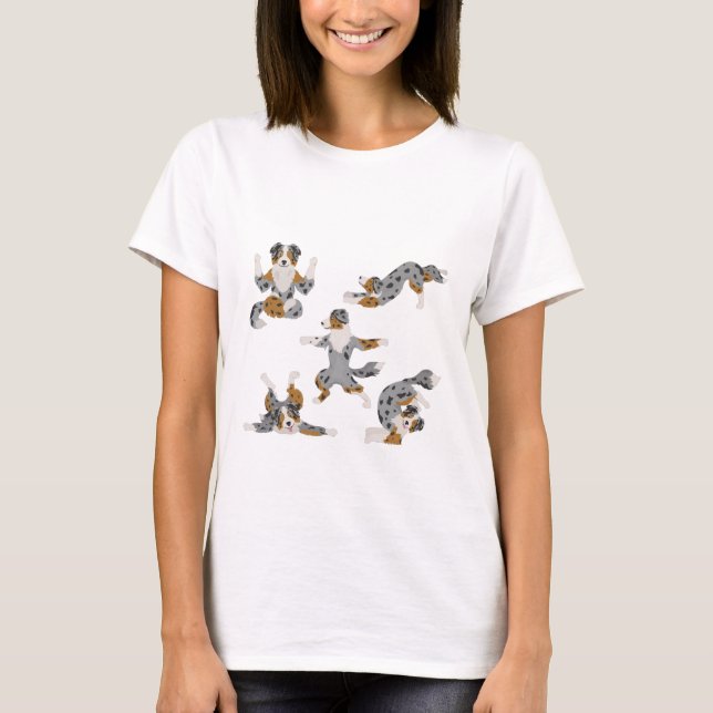 Australian shepherd yoga T-Shirt (Front)