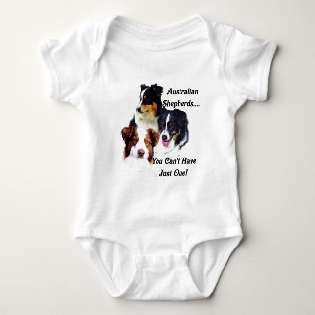 Australian shepherds baby bodysuit (Front)