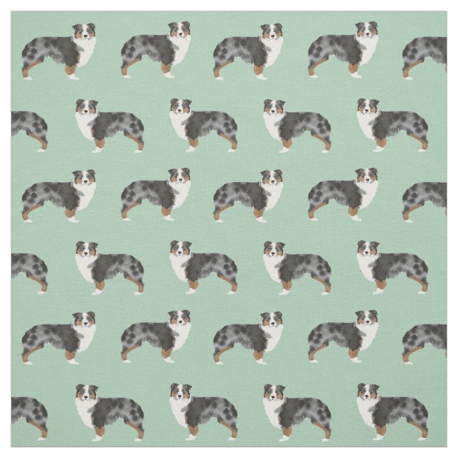 Australian Shepherds fabric cute dog fabric (Swatch)