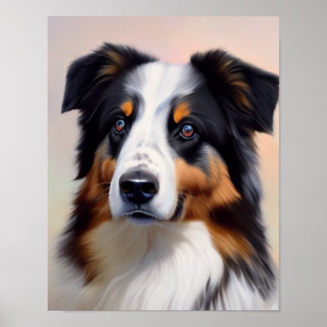 Australian Shepherd's head Poster (Front)