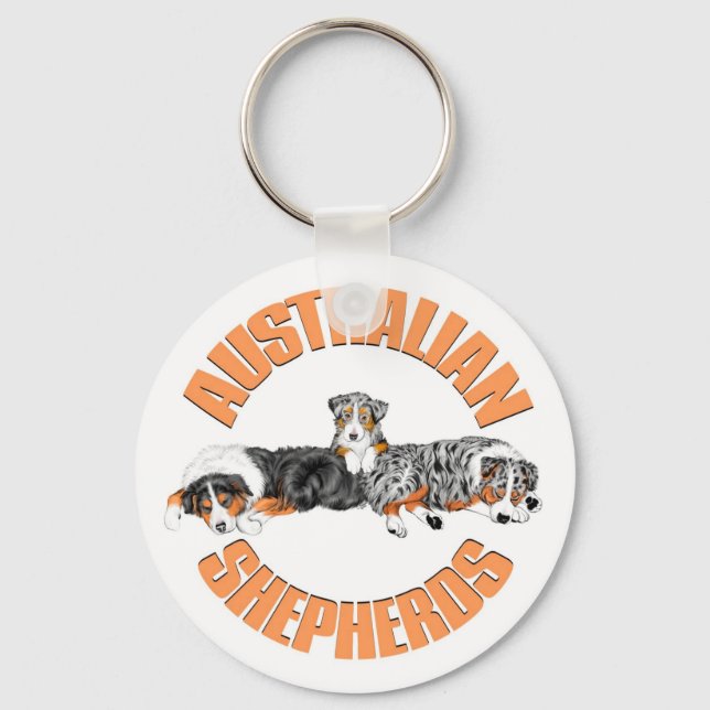 Australian Shepherds Keychain (Front)