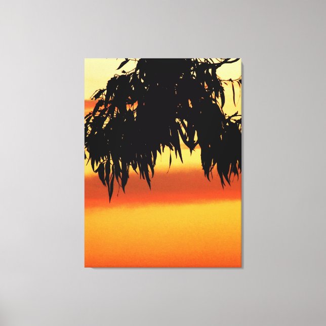 Australian Silhouette Sunset  Wrapped Canvas (Front)