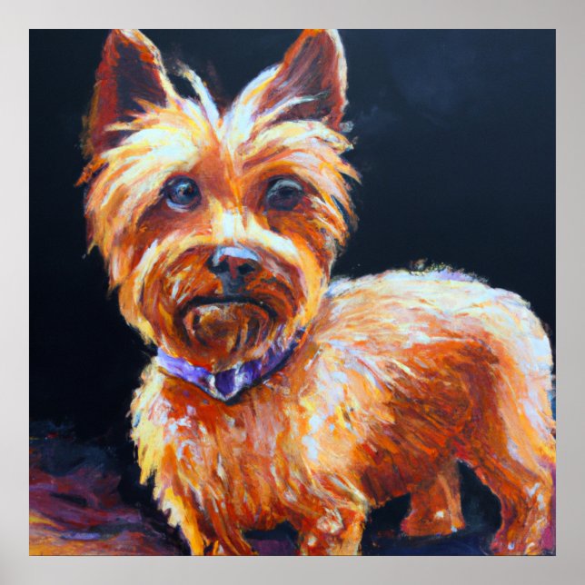 Australian Silky Terrier - Dog Portrait Poster (Front)