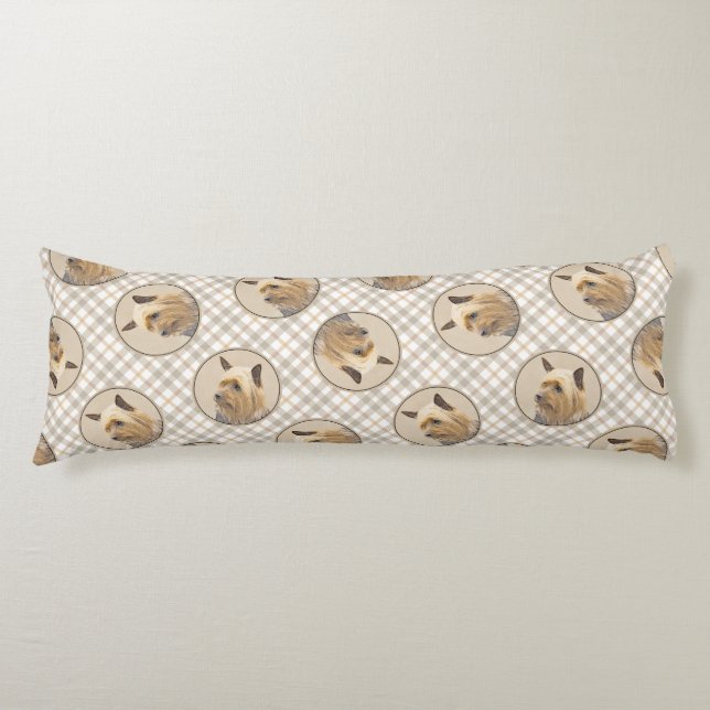 Australian Silky Terrier Painting Original Dog Art Body Pillow (Front)