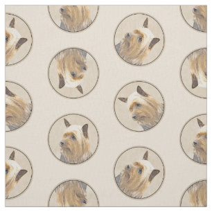 Australian Silky Terrier Painting Original Dog Art Fabric