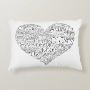 Australian slang heart decorative pillow
