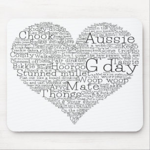 Australian slang heart mouse pad