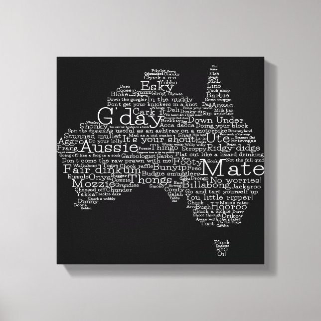 Australian slang map canvas print (Front)