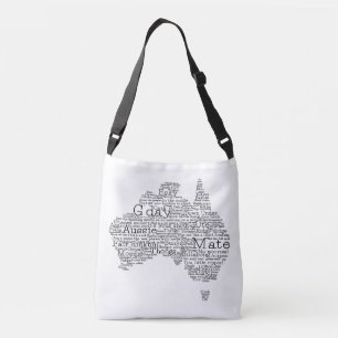 Australian slang map crossbody bag