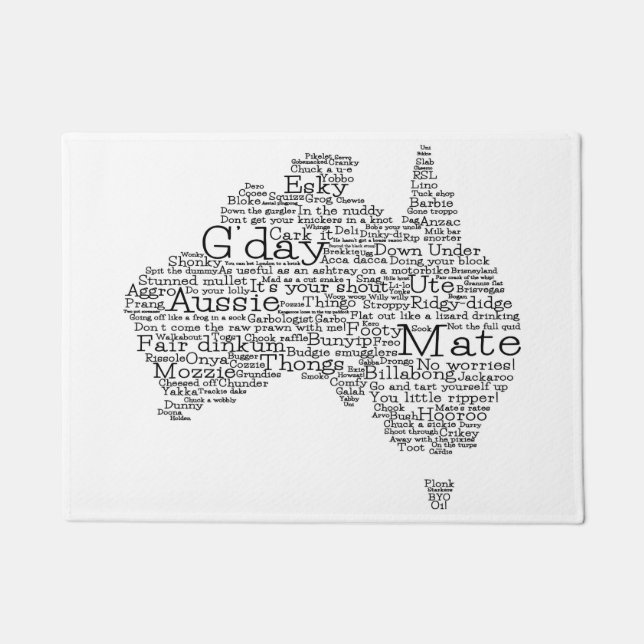 Australian slang map doormat (Front)