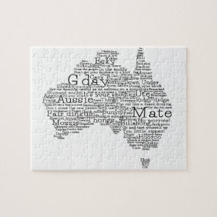 Australian slang map jigsaw puzzle