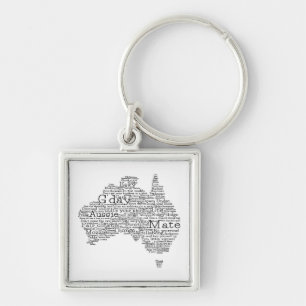 Australian slang map keychain