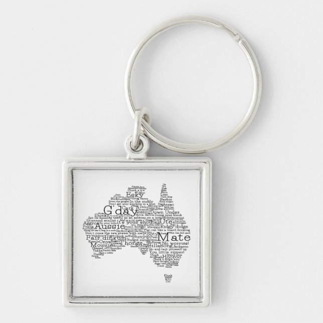 Australian slang map keychain (Front)