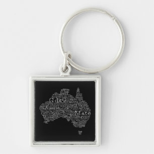 Australian slang map keychain