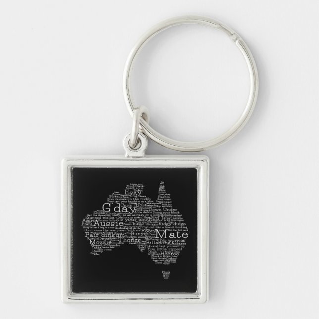 Australian slang map keychain (Front)
