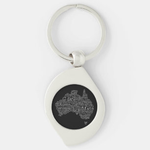Australian slang map keychain