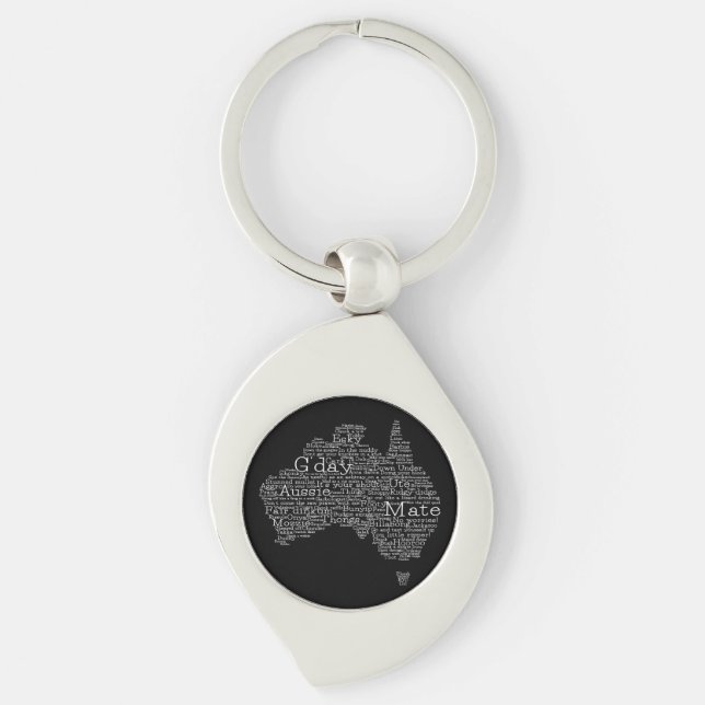 Australian slang map keychain (Front)