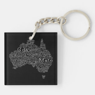 Australian slang map keychain