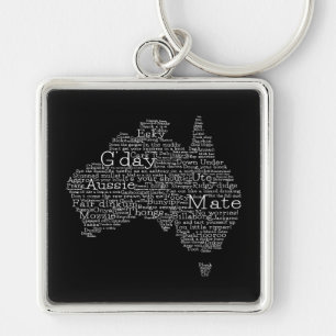 Australian slang map keychain