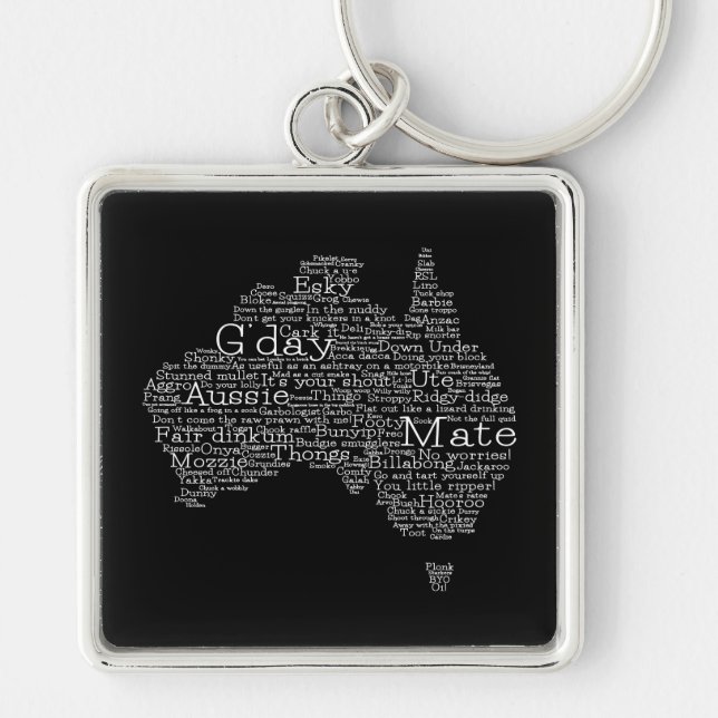 Australian slang map keychain (Front)