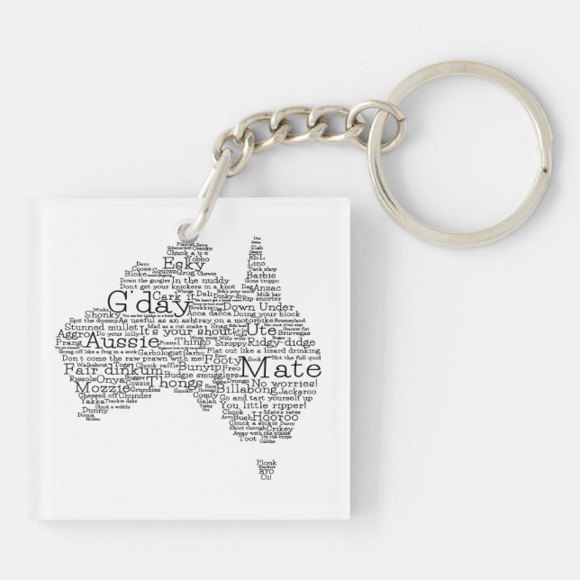 Australian slang map keychain (Back)