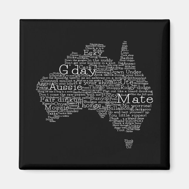 Australian slang map magnet (Front)