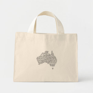 Australian slang map mini tote bag
