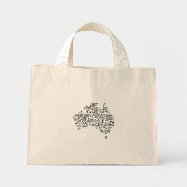 Australian slang map mini tote bag (Front)