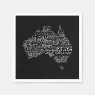 Australian slang map napkin
