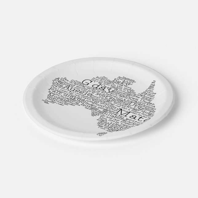 Australian slang map paper plate (Angled)