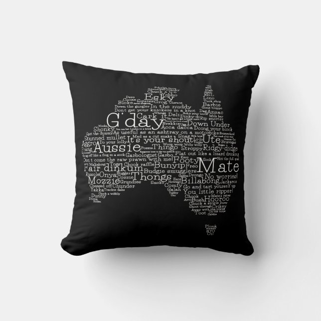 Australian slang map throw pillow (Front)