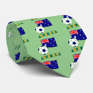 Australian Soccer Ball and Flag 1 Tie