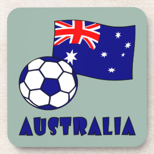 Australian Soccer Ball and Flag 2 Coaster