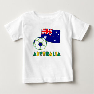 Australian Soccer Ball and Flag Baby T-Shirt