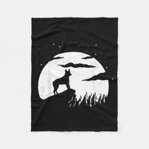 Australian Stumpy Tail Cattle Dog And Moon Fleece Blanket