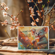 Australian Summer, carte koala personnalisable