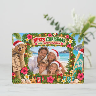 Australian Summer Christmas   Quokka Beach Party Invitation