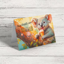 Australian Summer, koala card customizable