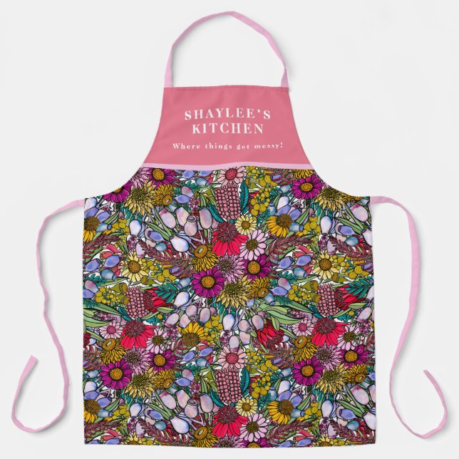 Australian Summer Wildflower Garden Apron (Front)