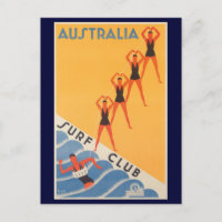 Australian surf club vintage poster