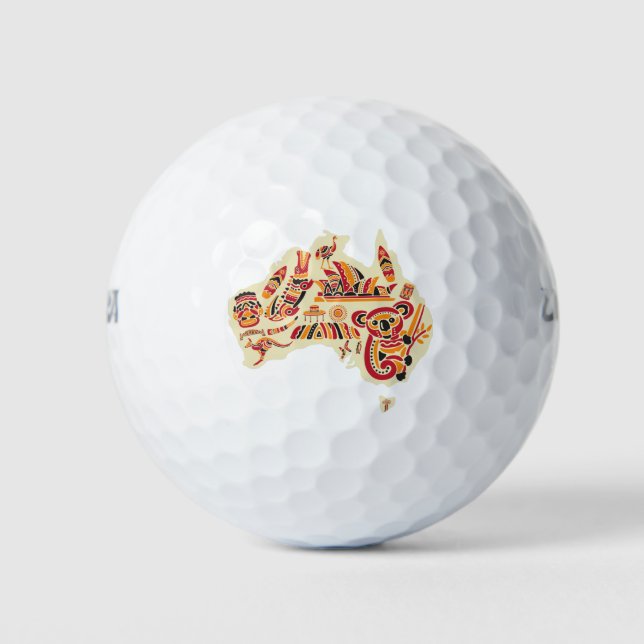 Australian symbols golf balls (Front)