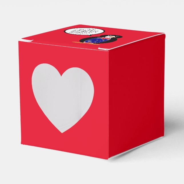 Australian Talking Ms Penguin Personalized  Favor Box (Front Side)