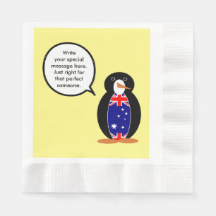 Australian Talking Ms Penguin Personalized Napkin