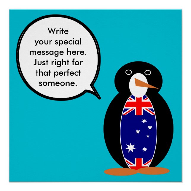 Australian Talking Ms Penguin Personalized  Poster (Front)
