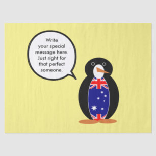 Australian Talking Ms Penguin Personalized Tissue Paper