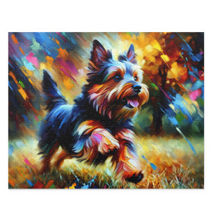 Australian Terrier Acrylic Art: Blue and Tan Aussi Jigsaw Puzzle