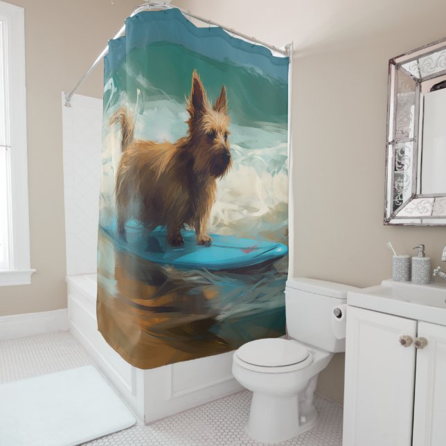 Australian Terrier Beach Surfing Painting  (In Situ)