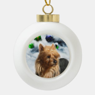 Australian Terrier Christmas Ceramic Ball Christmas Ornament